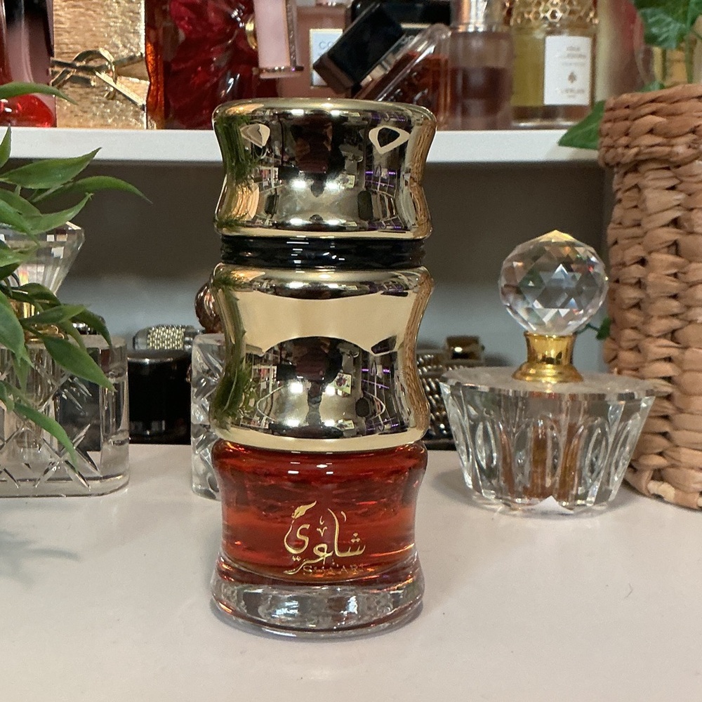 Gold-Topped Amber Fragrance Bottle